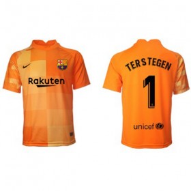 Koszulka FC Barcelona Bramkarska Ter Stegen 1 Domowe Stroje Piłkarskie 2021/22 Krótki Rękaw
